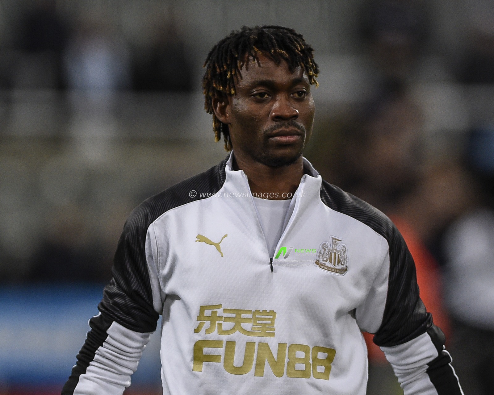 14th January 2020, St. James's Park, Newcastle, England; Emirates FA Cup, Newcastle United v Rochdale : Christian Atsu (30) of Newcastle United during the pre-game warmup

Credit: Iam Burn/News Images