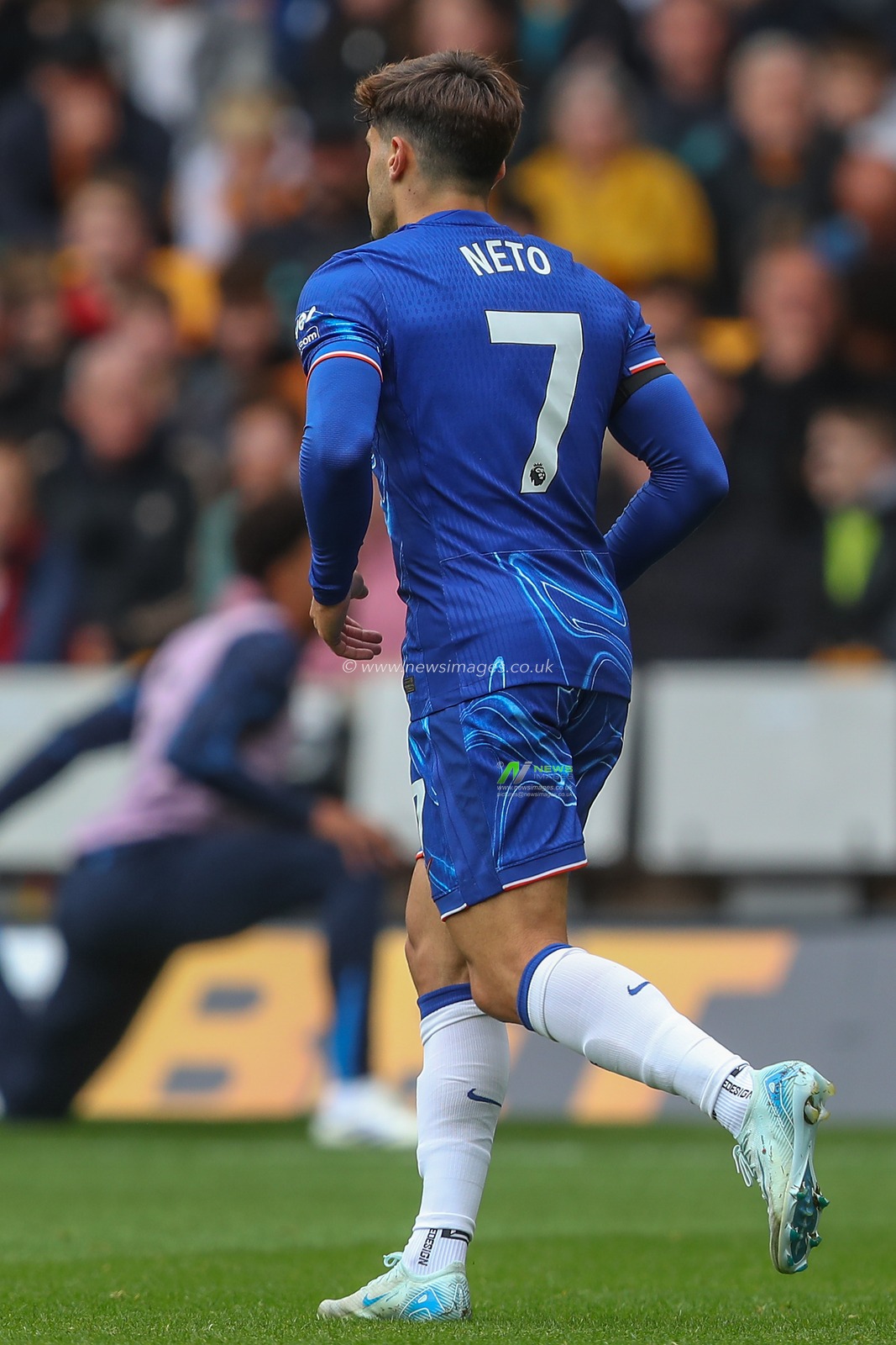 The shirt back of Pedro Neto of Chelsea, No 7 was the squad number of team mate Raheem Sterling before Neto's arrivalduring the Premier League match Wolverhampton Wanderers vs Chelsea at Molineux, Wolverhampton, United Kingdom, 25th August 2024

(Photo by Gareth Evans/News Images)
