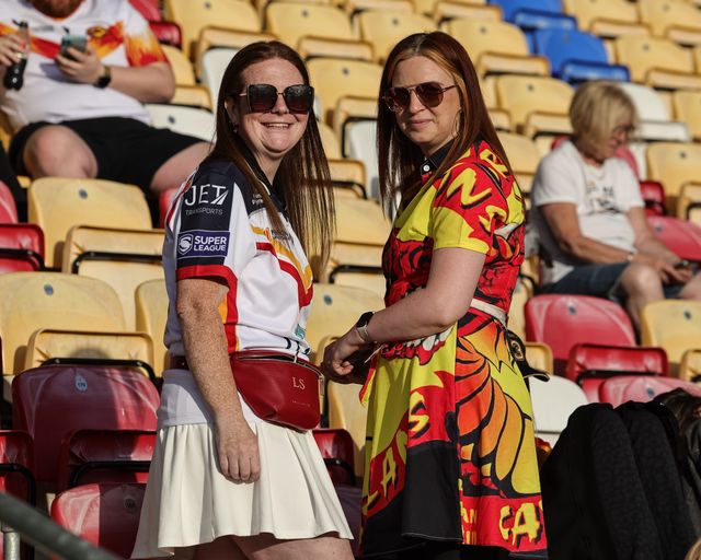 Catalans fans soaking in the evening sun during the Betfred Super League round 12 match York Knights vs Catalans Dragons at LNER Community Stadium, York, United Kingdom on 23 May 2026

(Photo by Mark Cosgrove/News Images)