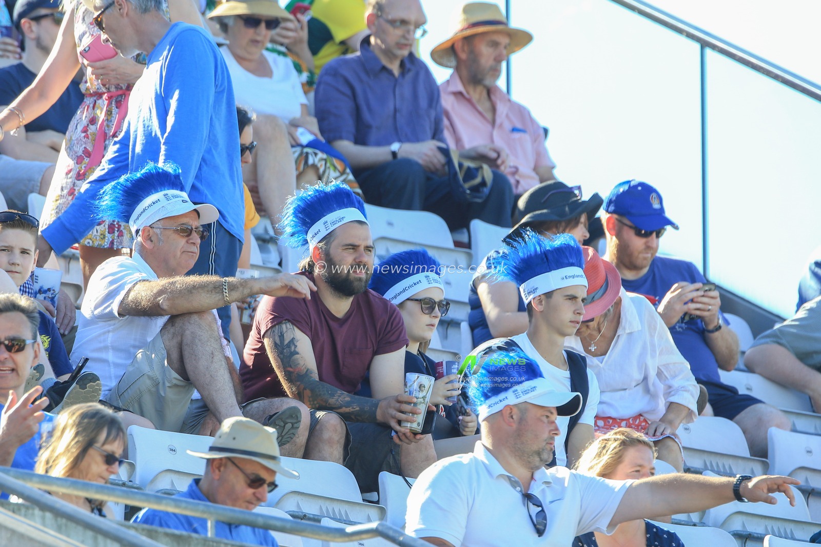 Wednesday 27th June 2018 , Edgbaston, Birmingham, Vitality IT20 Series Edgbaston England v Australia; A face in the crowd, England fans don head wigs for this evenings game