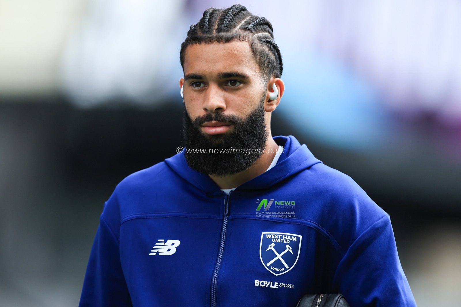 Jean-Clair Todibo of West Ham United arrives ahead of the Sky Bet Championship match Burnley vs West Ham United at Turf Moor, Burnley, United Kingdom on 16 August 2026

(Photo by Jorge Horsted/News Images)