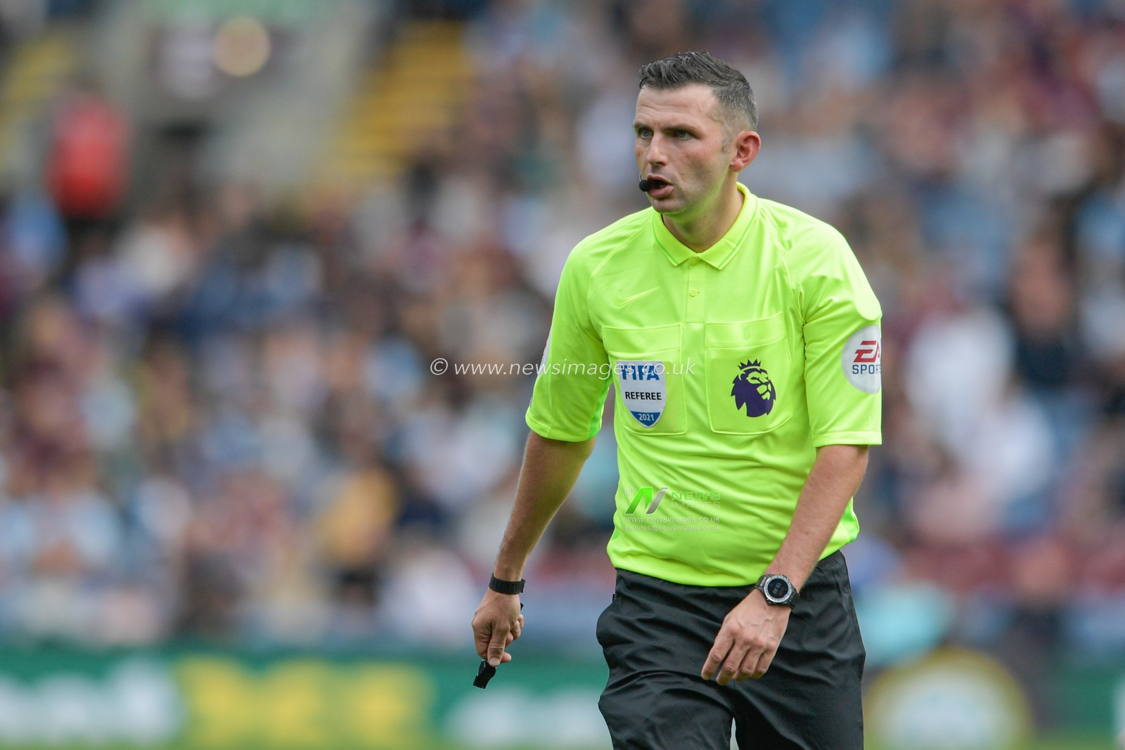 Referee Michael Oliver in action during the game