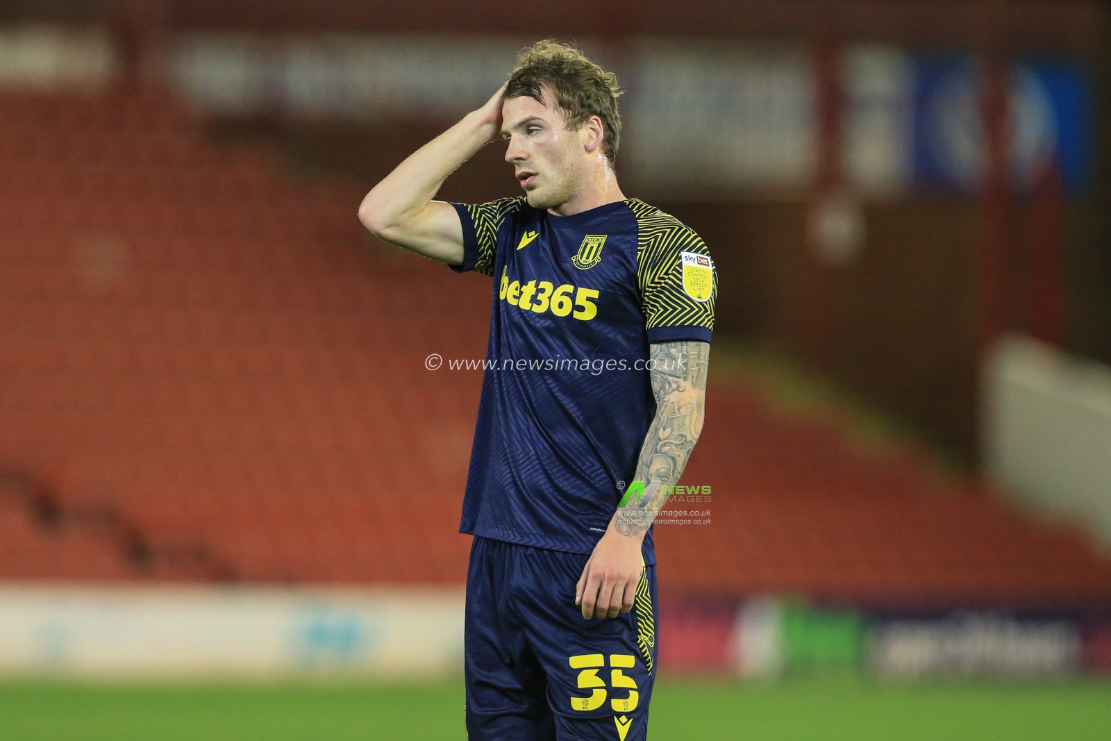 Josh Tymon #35 of Stoke City during the game