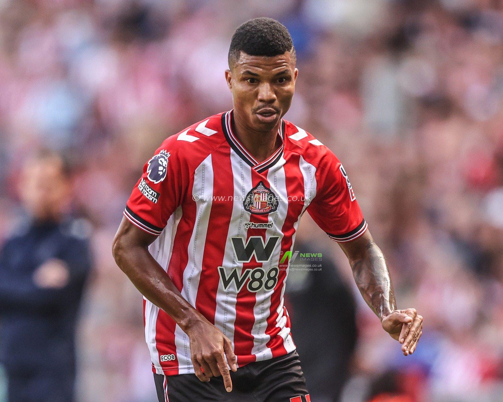 Reinildo Mandava of Sunderland during the Premier League match Sunderland vs West Ham United at Stadium Of Light, Sunderland, United Kingdom, 16th August 2025

(Photo by Alfie Cosgrove/News Images)