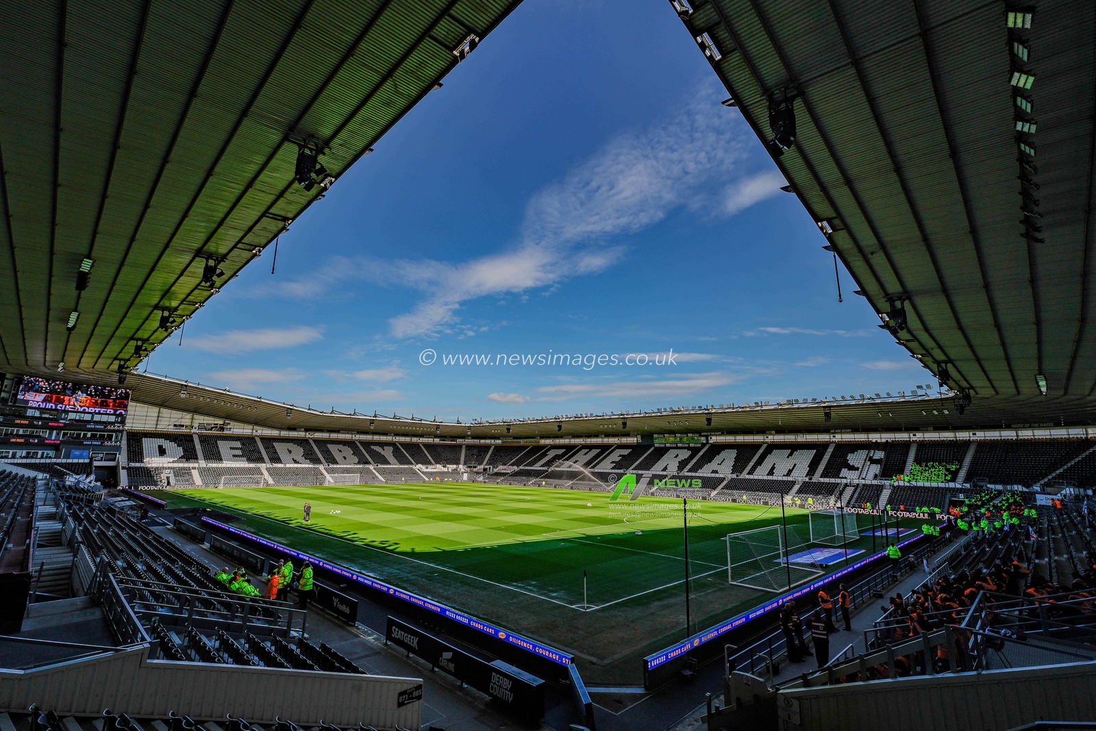 A general view of the pitch and stands during the Sky Bet Championship match Derby County vs Stoke City at Pride Park Stadium, Derby, United Kingdom on 06 April 2026

(Photo by Maynard Manyowa/News Images)