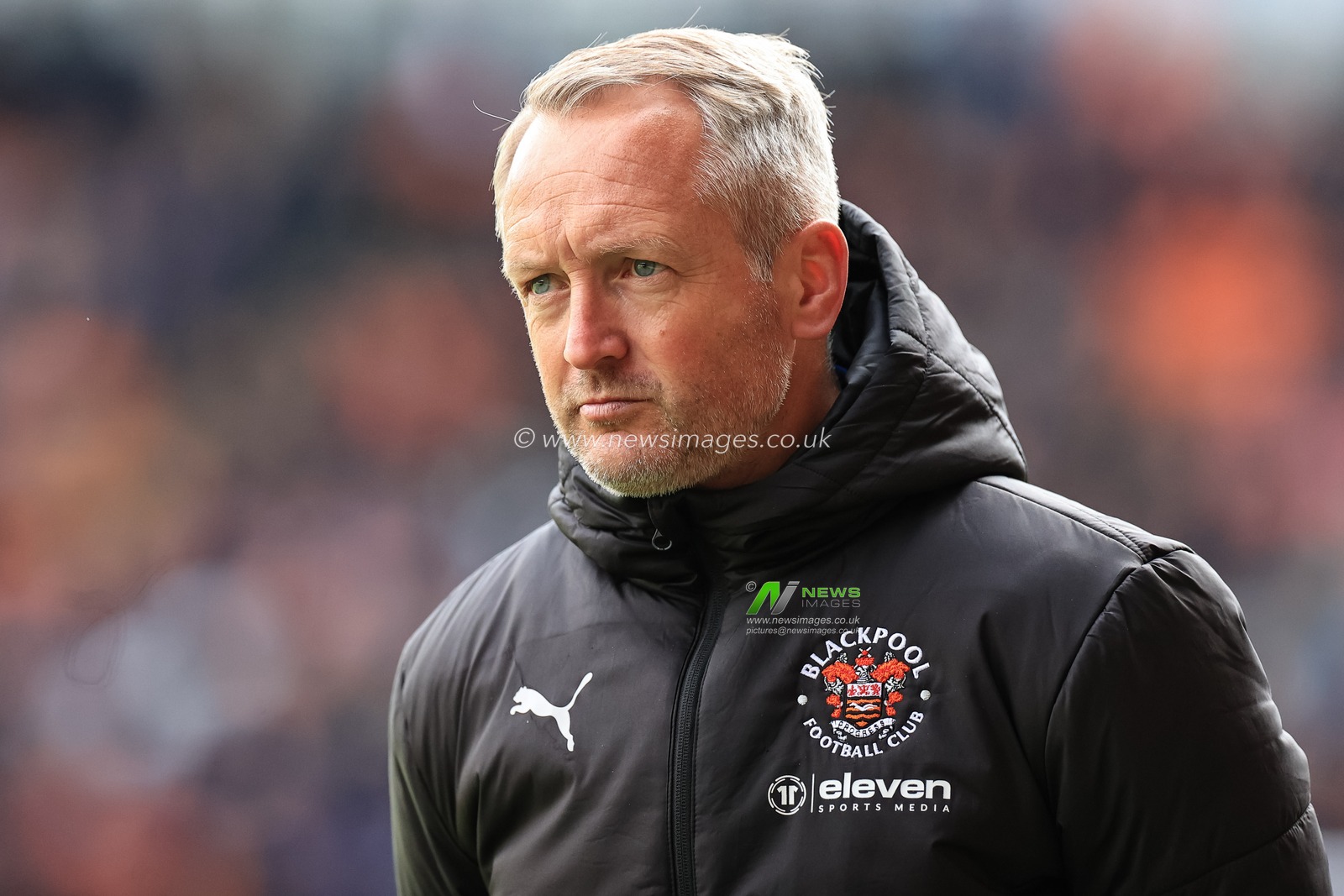 Neil Critchley head coach of Blackpool during the game