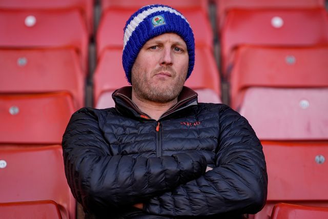 Blackburn travelling away fans sit in the stands prior to kick off during the Sky Bet Championship match Sheffield United vs Blackburn Rovers at Bramall Lane, Sheffield, United Kingdom on 22 April 2026

(Photo by Maynard Manyowa/News Images)