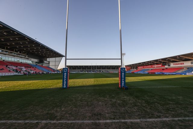 A general view of Salford Community Stadium during the Betfred Super League match Salford Red Devils vs Leeds Rhinos at Salford Community Stadium, Eccles, United Kingdom, 10th April 2025

(Photo by Alfie Cosgrove/News Images)