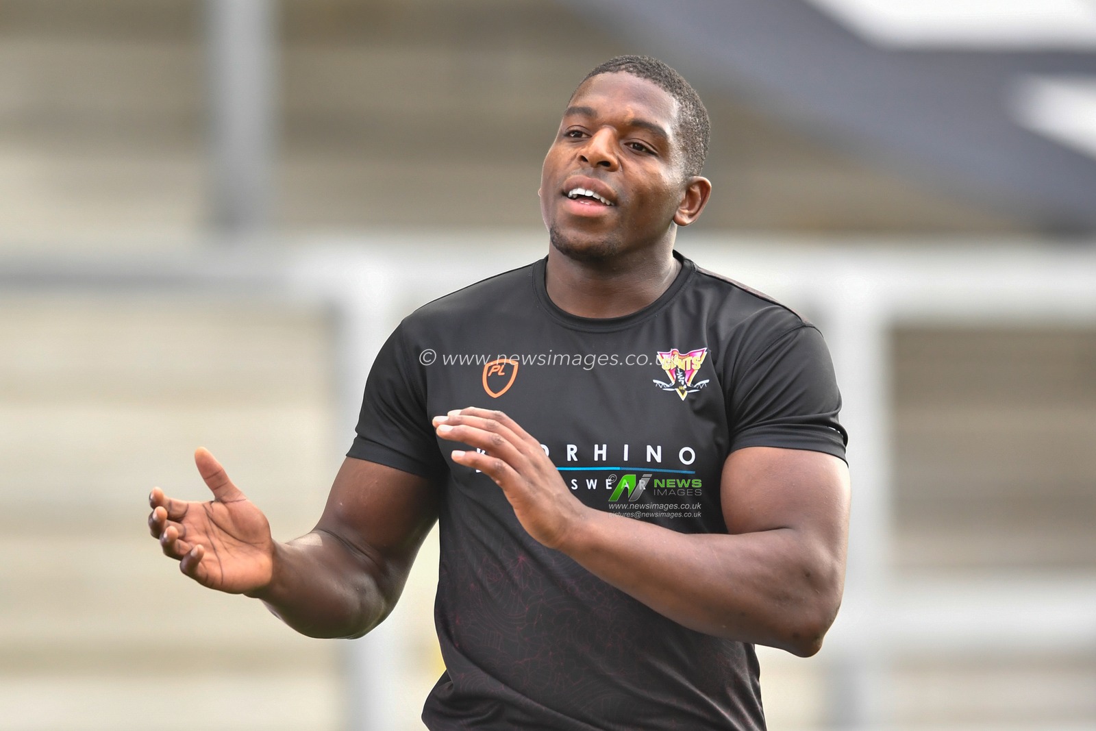 Jermaine McGillvary (2) of Huddersfield Giants during the pre-game warm up
