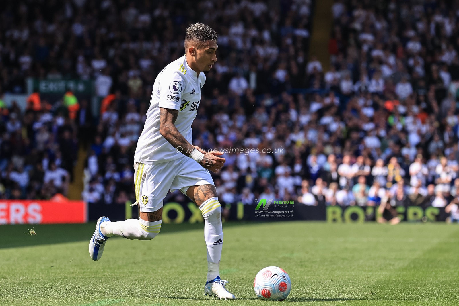 Raphinha #10 of Leeds United in action during the game