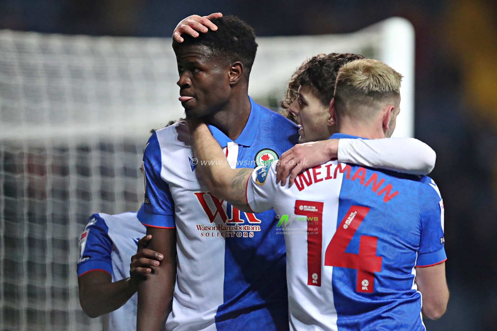 Makhtar Gueye of Blackburn Rovers celebrates his goal during the Sky Bet Championship match Blackburn Rovers vs Portsmouth at Ewood Park, Blackburn, United Kingdom, 15th January 2025

(Photo by Sam Eaden/News Images)