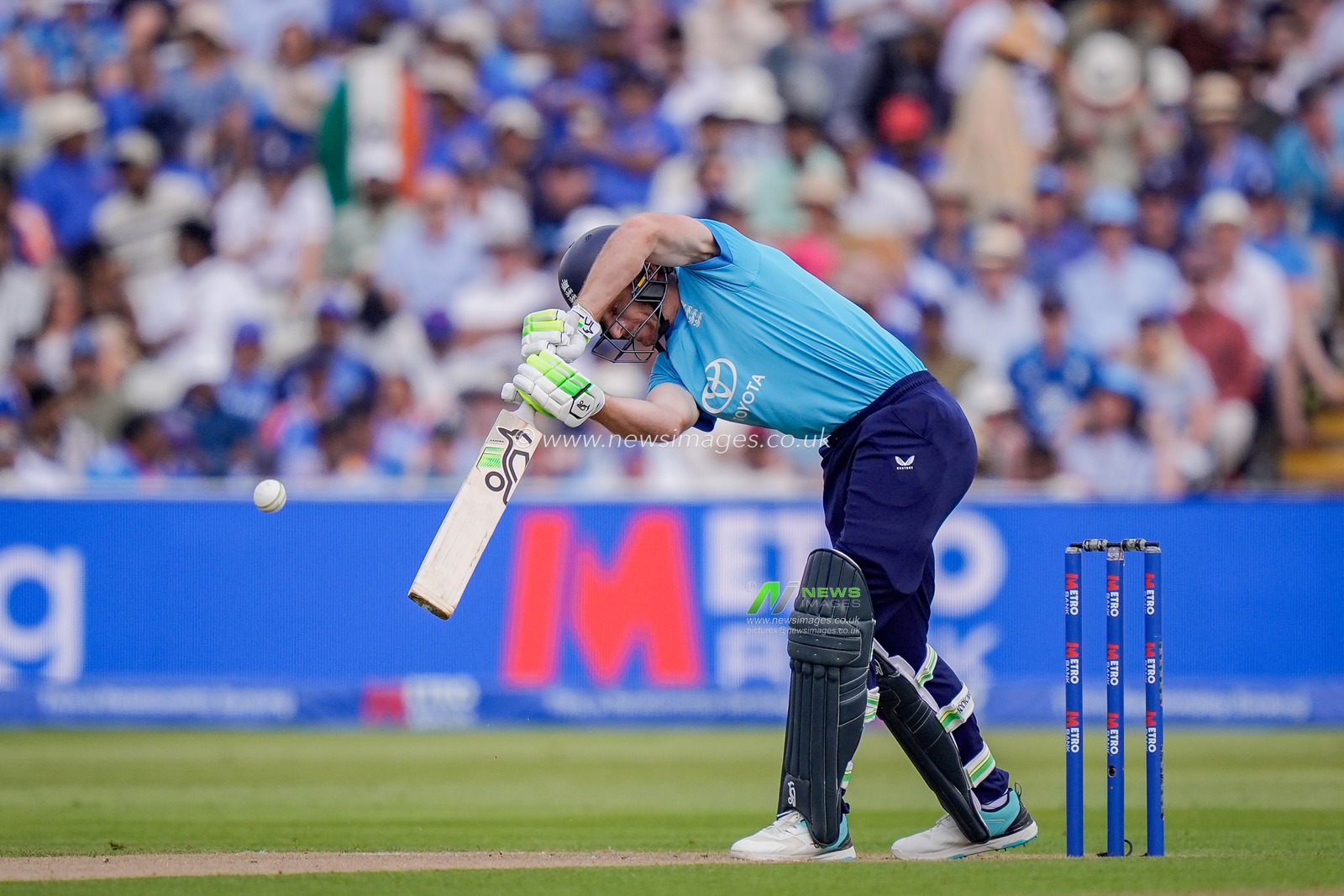 Jod Buttler of England batting during the 1st Metro Bank ODI match England vs India at Edgbaston, Birmingham, United Kingdom on 14 July 2026

(Photo by Maynard Manyowa/News Images)