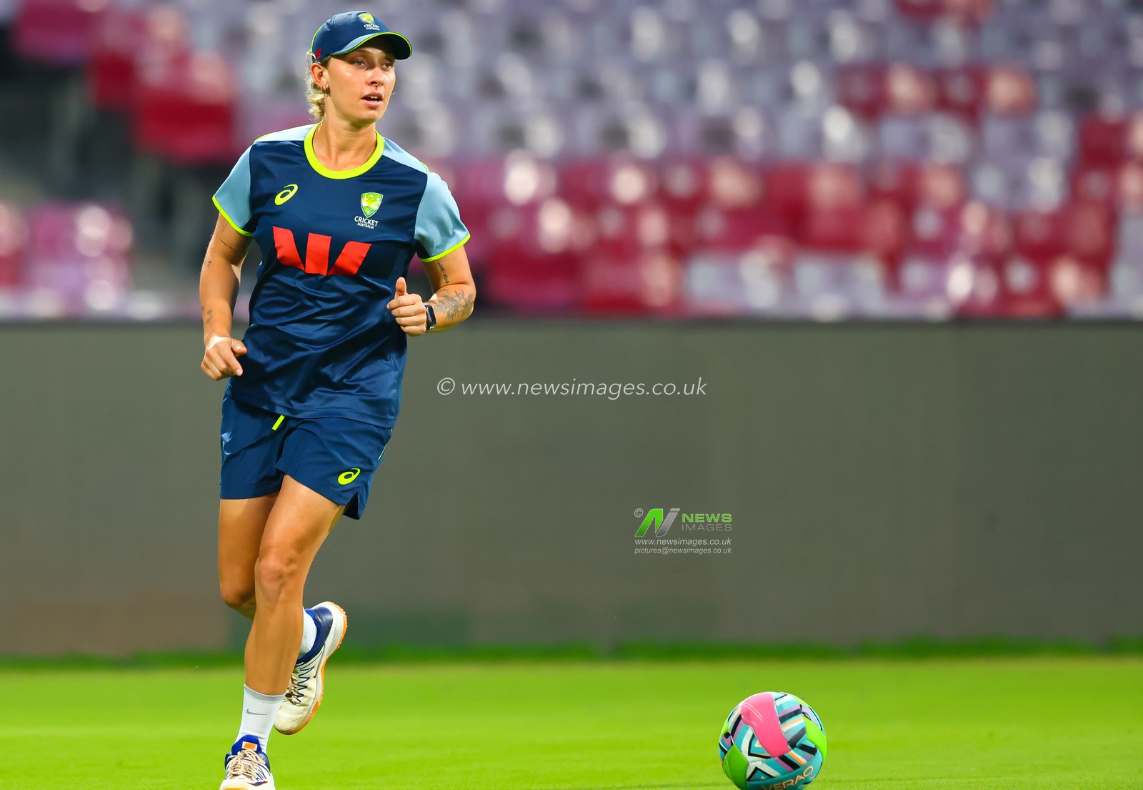 Ashleigh Gardner of Australia during the ICC Women's World Cup pre match training session India vs Australia at Dr. D.Y. Patil Sports Academy, Navi Mumbai, India, 29th October 2025

(Photo by Shubhajit Roy Karmakar/News Images)
