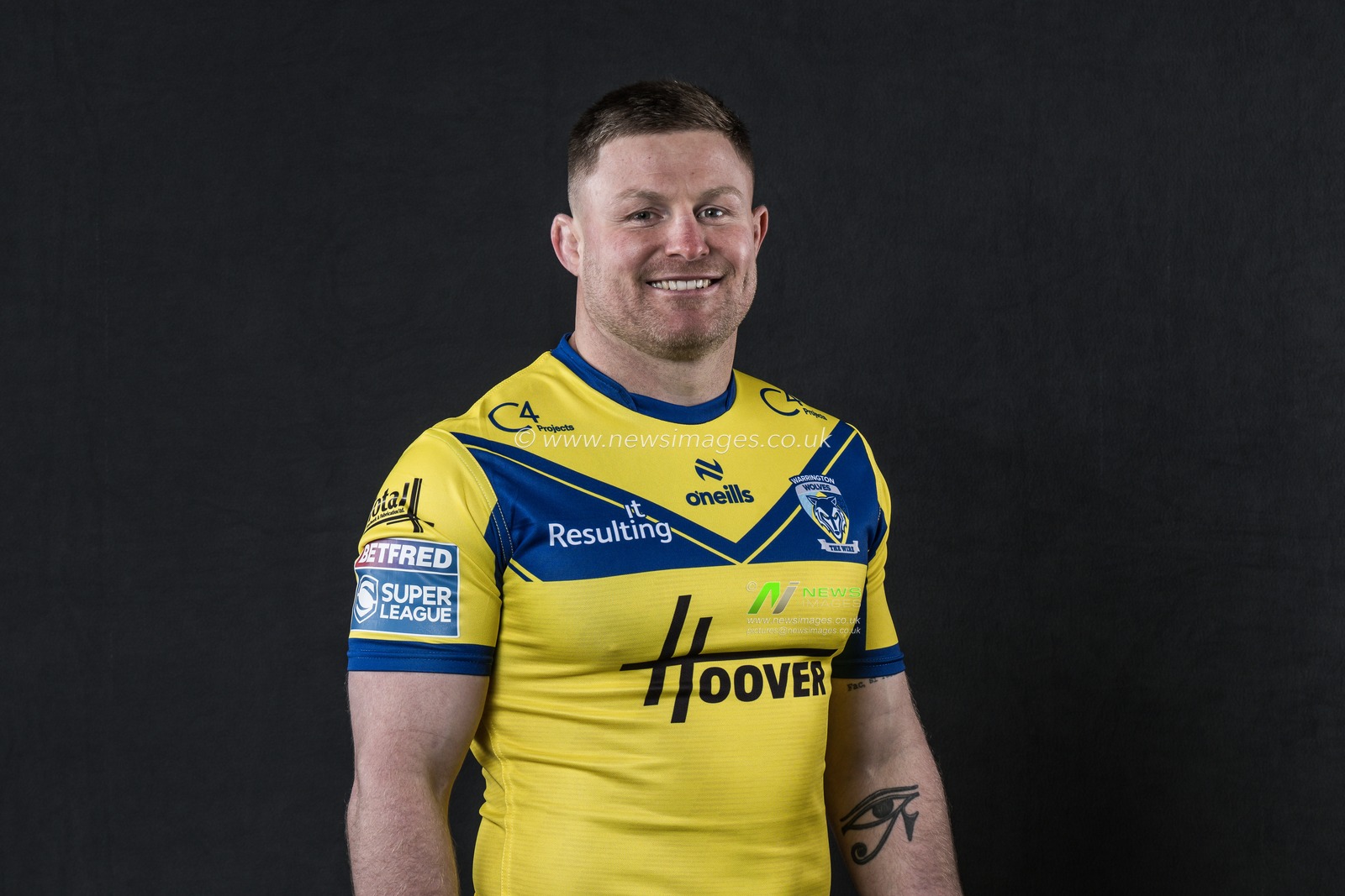 Luke Yates in the Home kit during the Warrington Wolves Team media day at Warrington wolves training centre, Warrington, United Kingdom, 16th January 2025

(Photo by Craig Thomas/News Images)
