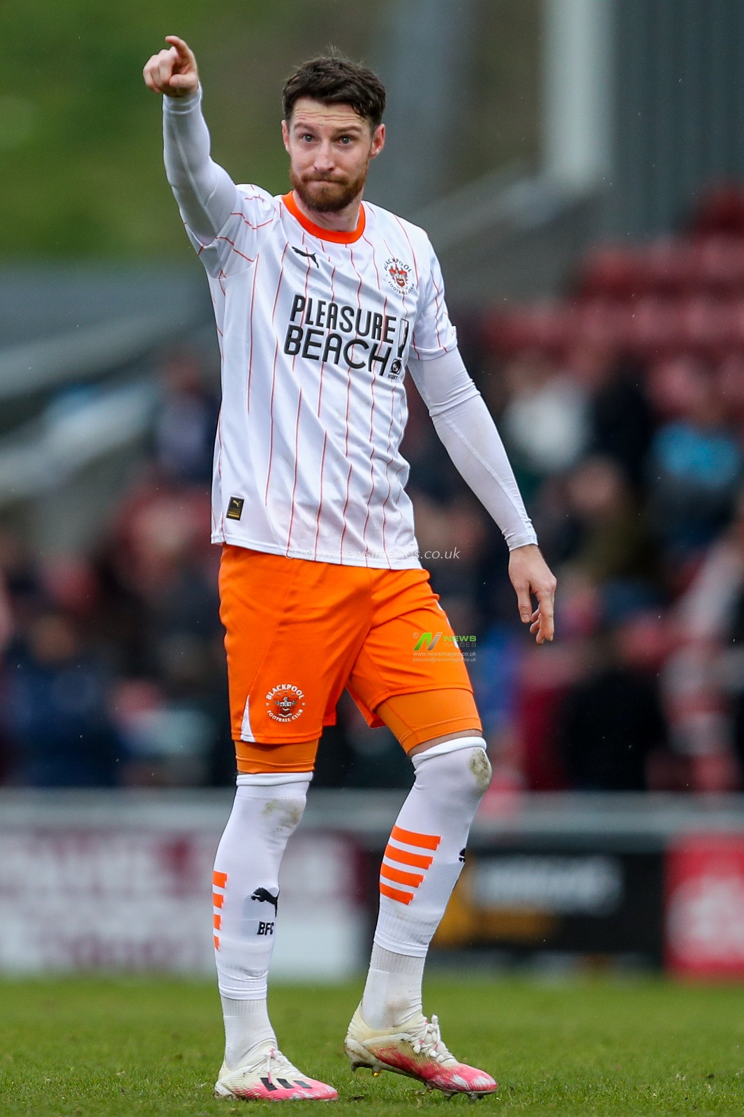 James Husband of Blackpool reacts of Blackpool in action during the Sky Bet League 1 match Northampton Town vs Blackpool at Sixfields Stadium, Northampton, United Kingdom, 22nd March 2025

(Photo by Izzy Poles/News Images)