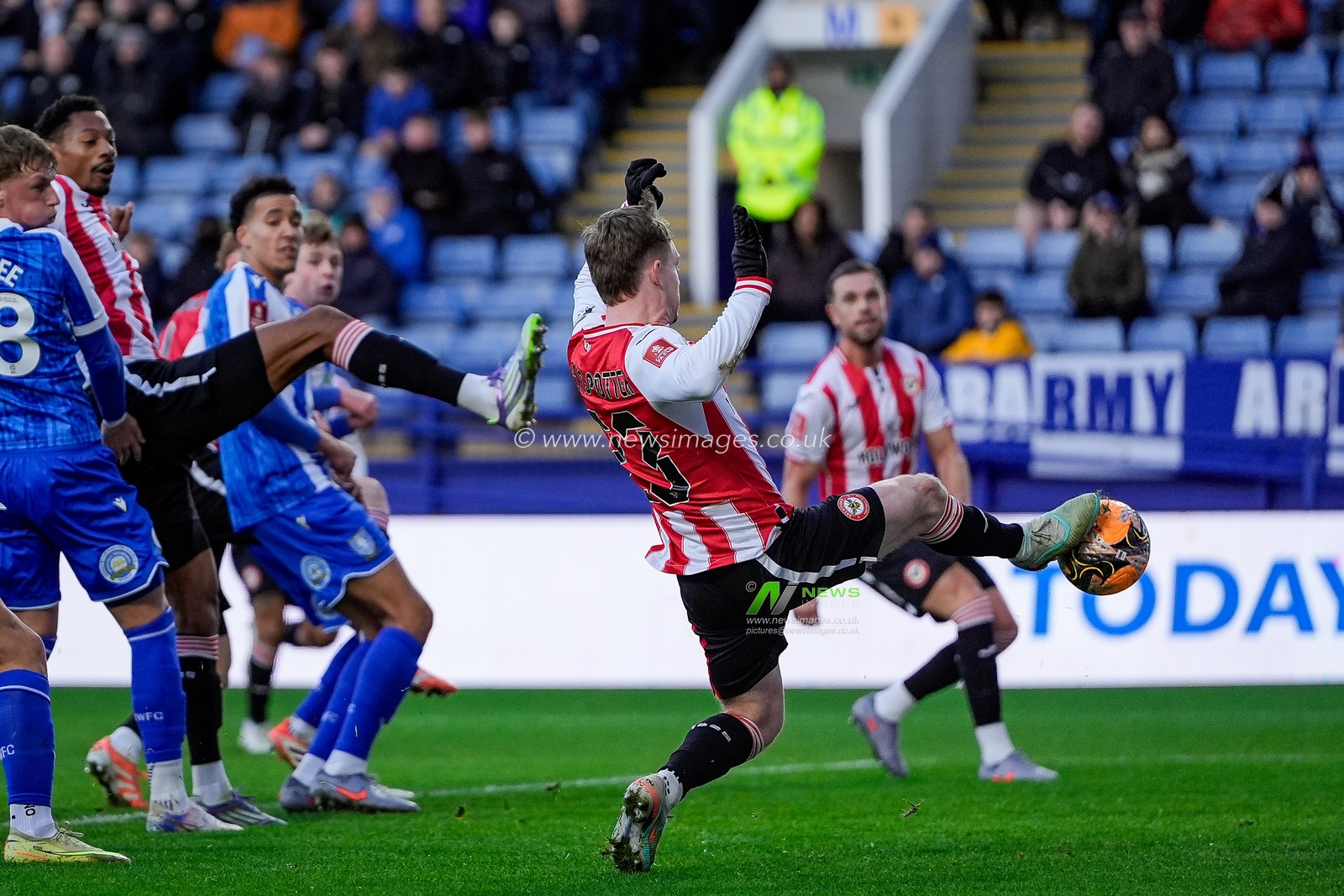 Keane Lewis-Potter of Brentford scores to make it  1-0 during the Emirates FA Cup Third Round match Sheffield Wednesday vs Brentford at Hillsborough, Sheffield, United Kingdom, 10th January 2026

(Photo by Maynard Manyowa/News Images)