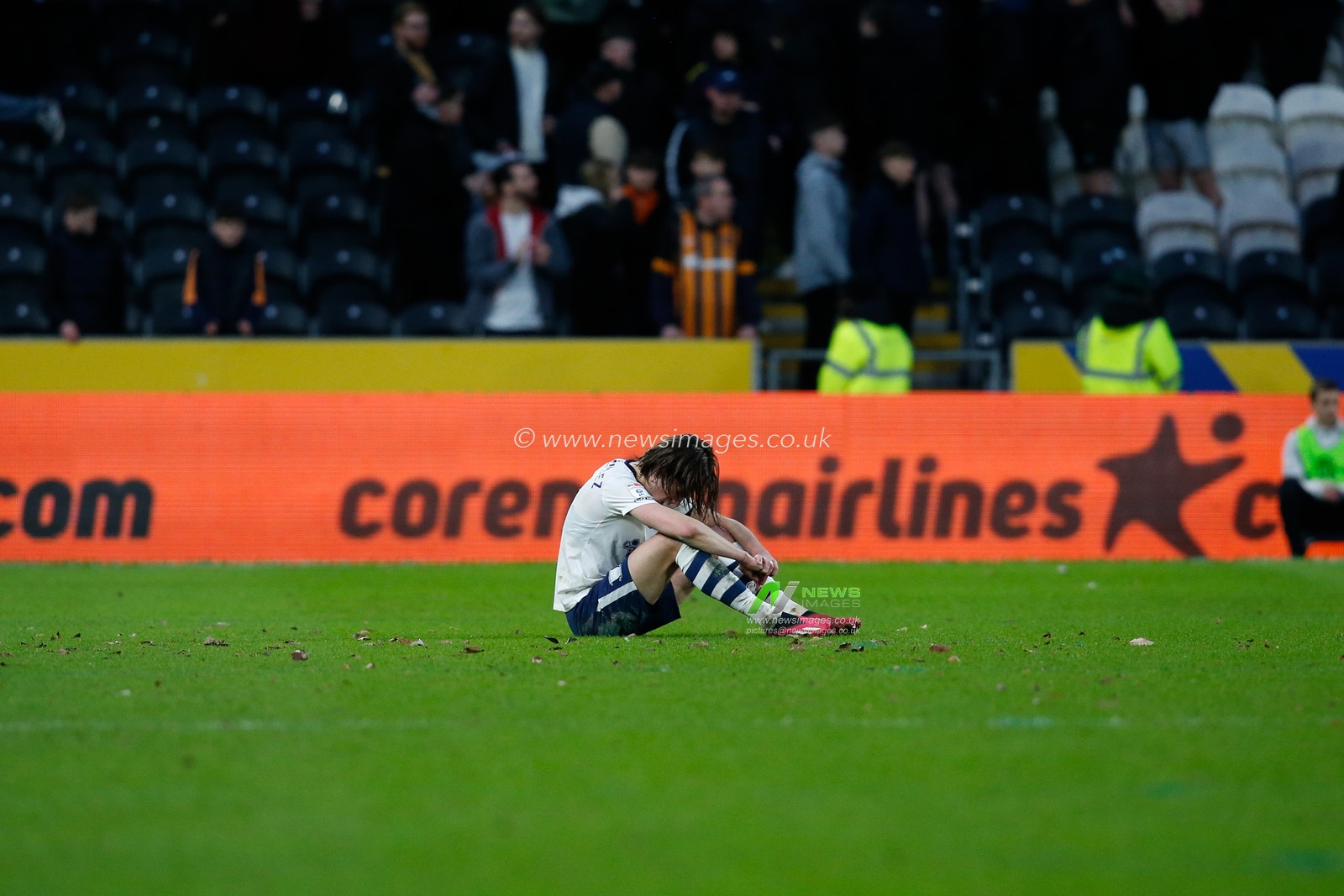 Alvaro Fernandez #2 of Preston North End looking dejected after the Sky Bet Championship match Hull City vs Preston North End at MKM Stadium, Hull, United Kingdom, 18th February 2023

(Photo by Ben Early/News Images)