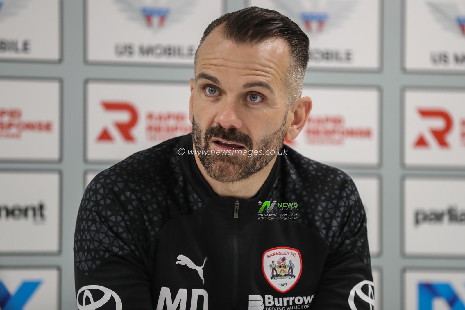 Martin Devaney caretaker manager of Barnsley speaks at the post match press conference during the Sky Bet League 1 Sky Bet League 1 Promotion Play-offs Semi-final first leg match Barnsley vs Bolton Wanderers at Oakwell, Barnsley, United Kingdom, 3rd May 2024

(Photo by Alfie Cosgrove/News Images)