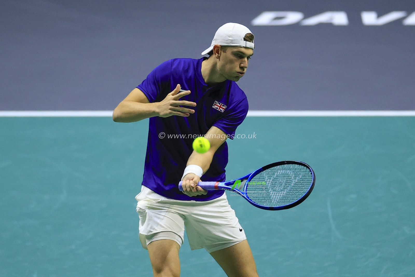 Jack Draper (GBR) in action during the Davis Cup match Great Britain vs Australia at Manchester AO Arena, Manchester, United Kingdom, 13th September 2023

(Photo by Conor Molloy/News Images)