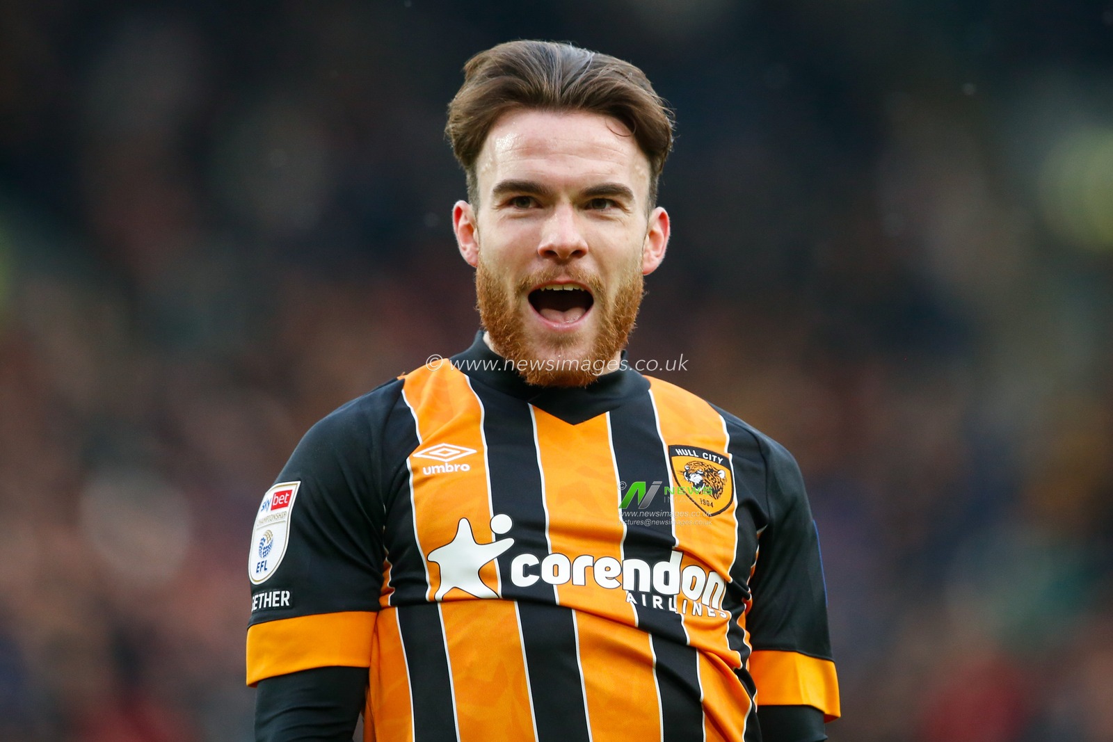 Aaron Connolly #44 of Hull City Celebrates scoring a goal to make it 1-0 during the Sky Bet Championship match Hull City vs Queens Park Rangers at MKM Stadium, Hull, United Kingdom, 28th January 2023

(Photo by Ben Early/News Images)