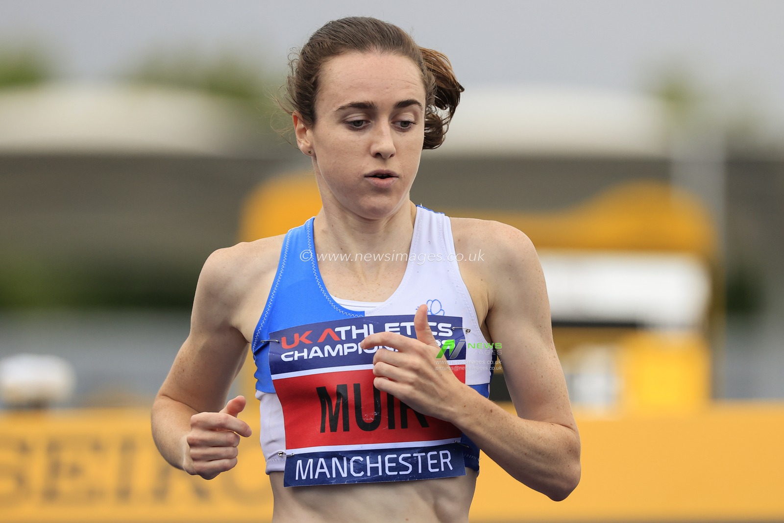 Laura Muir wins her heat in the womenâ€™s 1500m during the UK Athletics Championships at Manchester Regional Arena, Manchester, United Kingdom, 8th July 2023

(Photo by Conor Molloy/News Images)