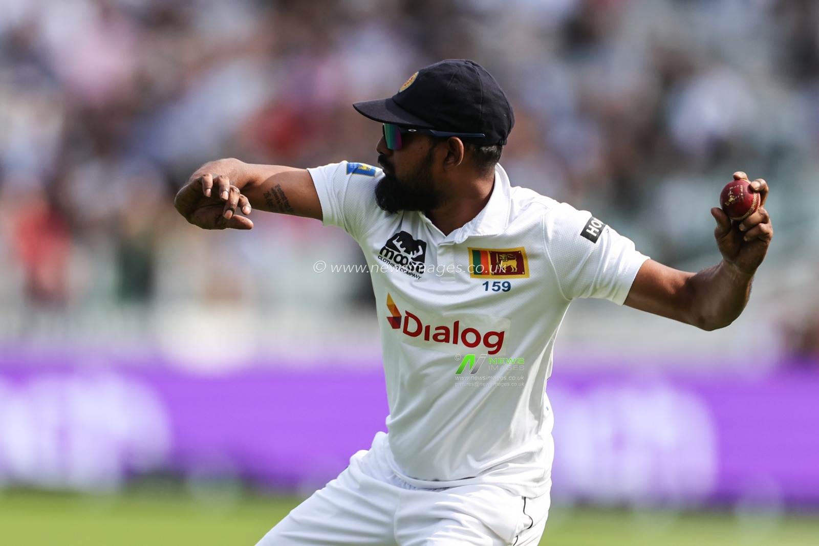 Prabath Jayasuriya of Sri Lanka fields the ball during the England v Sri Lanka 2nd Rothesay Test Match Day 2 at Lords, London, United Kingdom, 30th August 2024

(Photo by Mark Cosgrove/News Images)