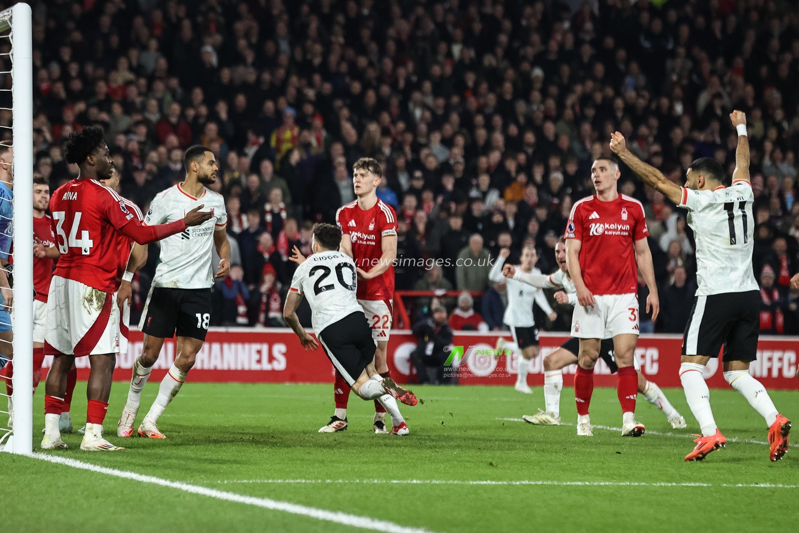 Diogo Jota of Liverpool celebrates his goal to make it 1-1 during the Premier League match Nottingham Forest vs Liverpool at City Ground, Nottingham, United Kingdom, 14th January 2025

(Photo by Alfie Cosgrove/News Images)