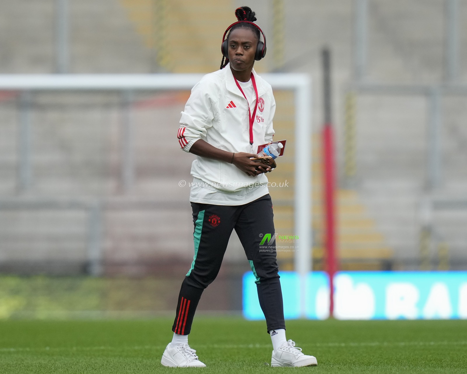 Melvine Malard #9 of Manchester United inspects the pitch before the The FA Women's Super League match Manchester United Women vs Arsenal Women at Leigh Sports Village, Leigh, United Kingdom, 6th October 2023

(Photo by Steve Flynn/News Images)