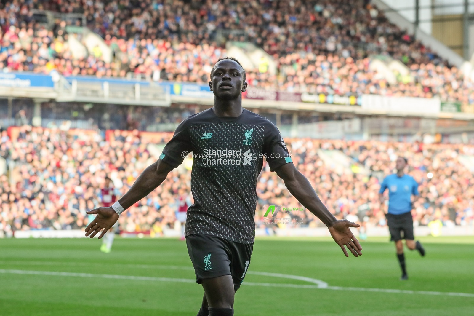 31st August 2019, Turf Moor, Burnley, England ; Premier League Football, Burnley vs Liverpool : Sadio Mane (10) of Liverpool celebrates his goal to make it 0-2

Credit: Mark Cosgrove/News Images

English Football League images are subject to DataCo Licence