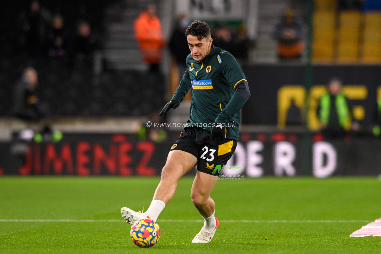 Max Kilman #23 of Wolverhampton Wanderers warming up before the game