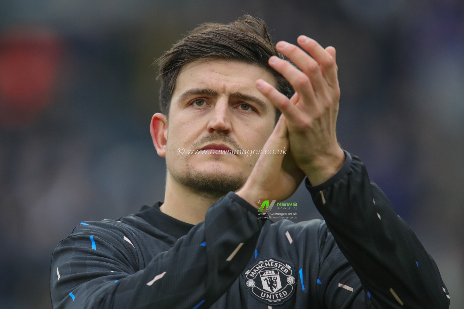 Harry Maguire #5 of Manchester United during the pre-game warm up ahead of the Premier League match Leeds United vs Manchester United at Elland Road, Leeds, United Kingdom, 12th February 2023

(Photo by James Heaton/News Images)