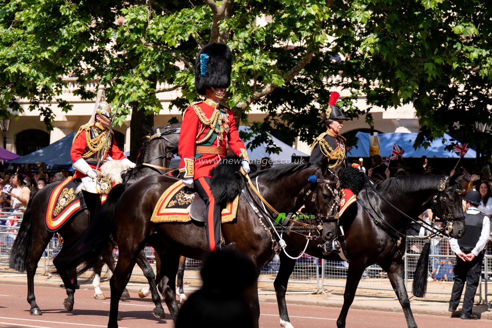 Prince William Duke of Cambridge and Princess Ann on horse back down the mall