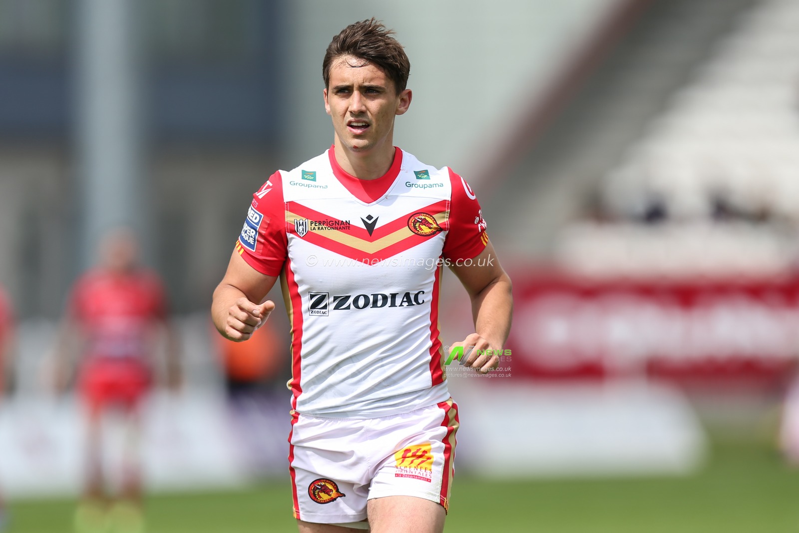Arthur Mourgue #1 of Catalans Dragons during the game