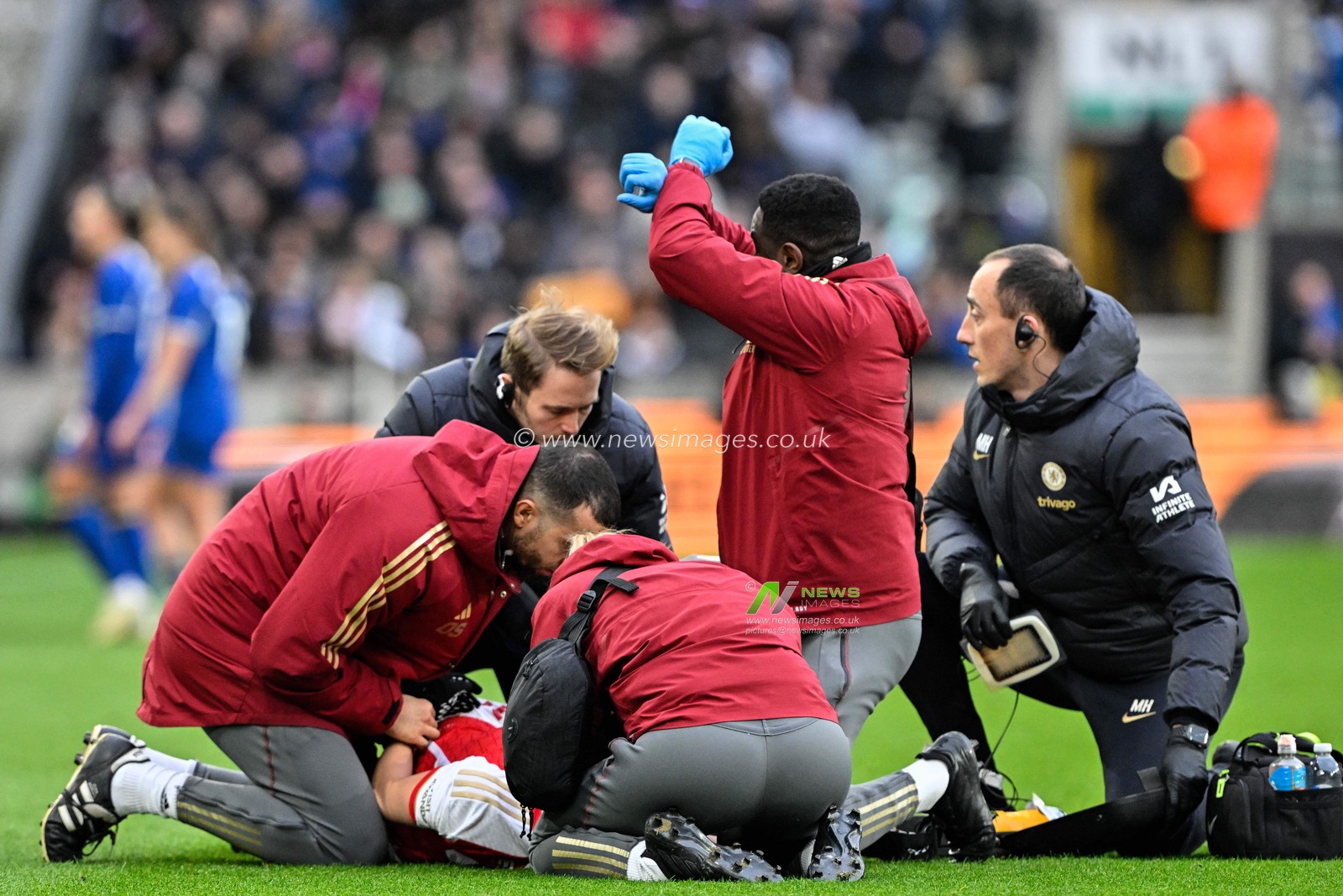 Frida Maanum of Arsenal Women receives medical treatment during the FA Women's League Cup Final match Arsenal Women vs Chelsea FC Women at Molineux, Wolverhampton, United Kingdom, 31st March 2024

(Photo by Cody Froggatt/News Images)