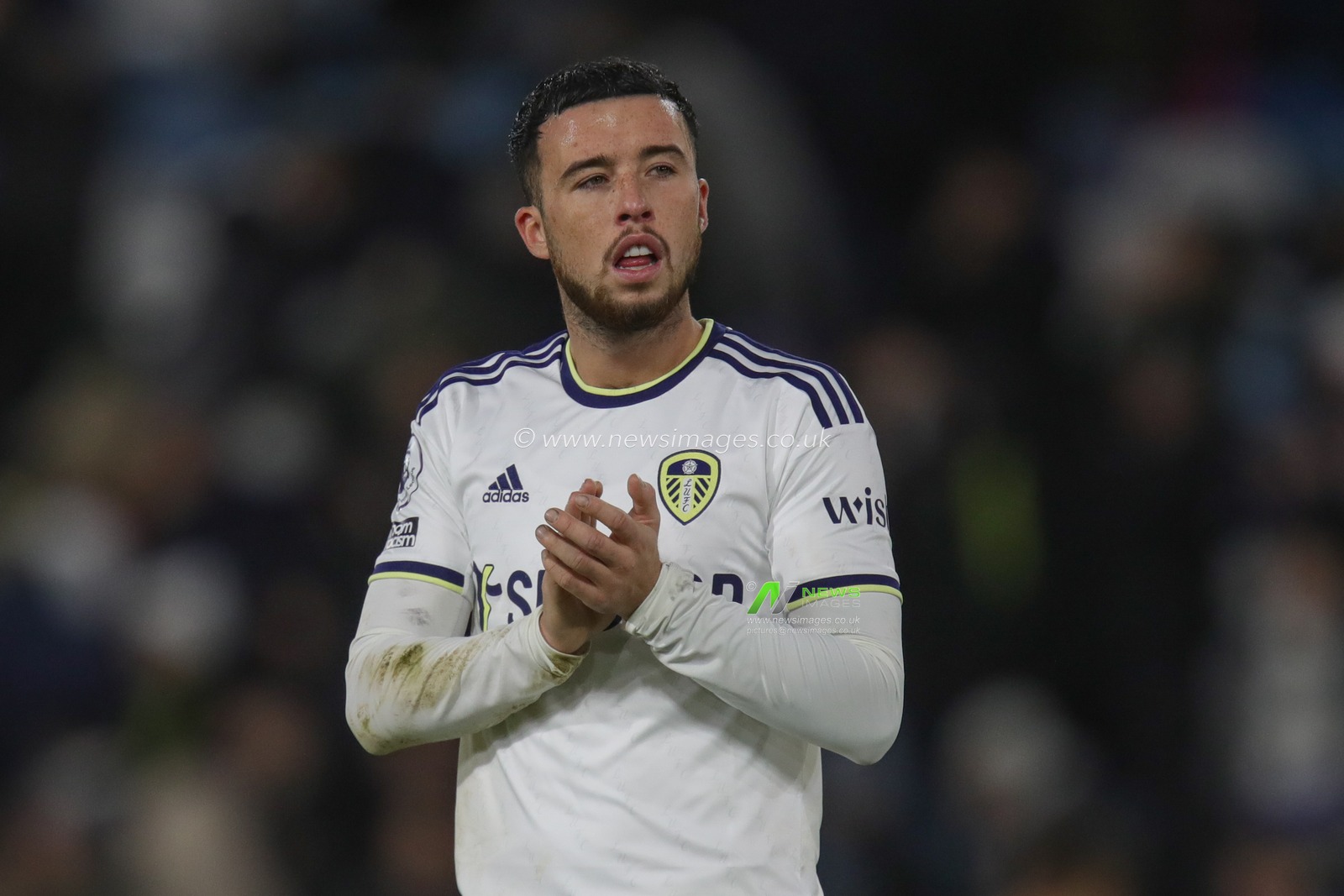 Sam Greenwood #42 of Leeds United applauds the home fans after the Premier League match Leeds United vs West Ham United at Elland Road, Leeds, United Kingdom, 4th January 2023

(Photo by James Heaton/News Images)