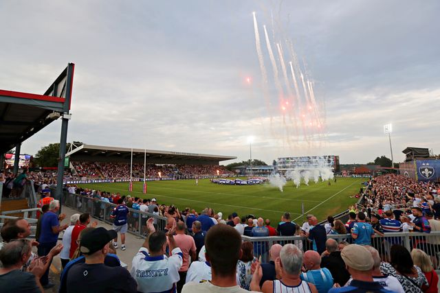 A general view of the DIY Kitchens Stadium before the Betfred Super League round 15 match Wakefield Trinity vs Wigan Warriors at DIY Kitchens Stadium, Wakefield, United Kingdom, 20th June 2025

(Photo by Sam Eaden/News Images)