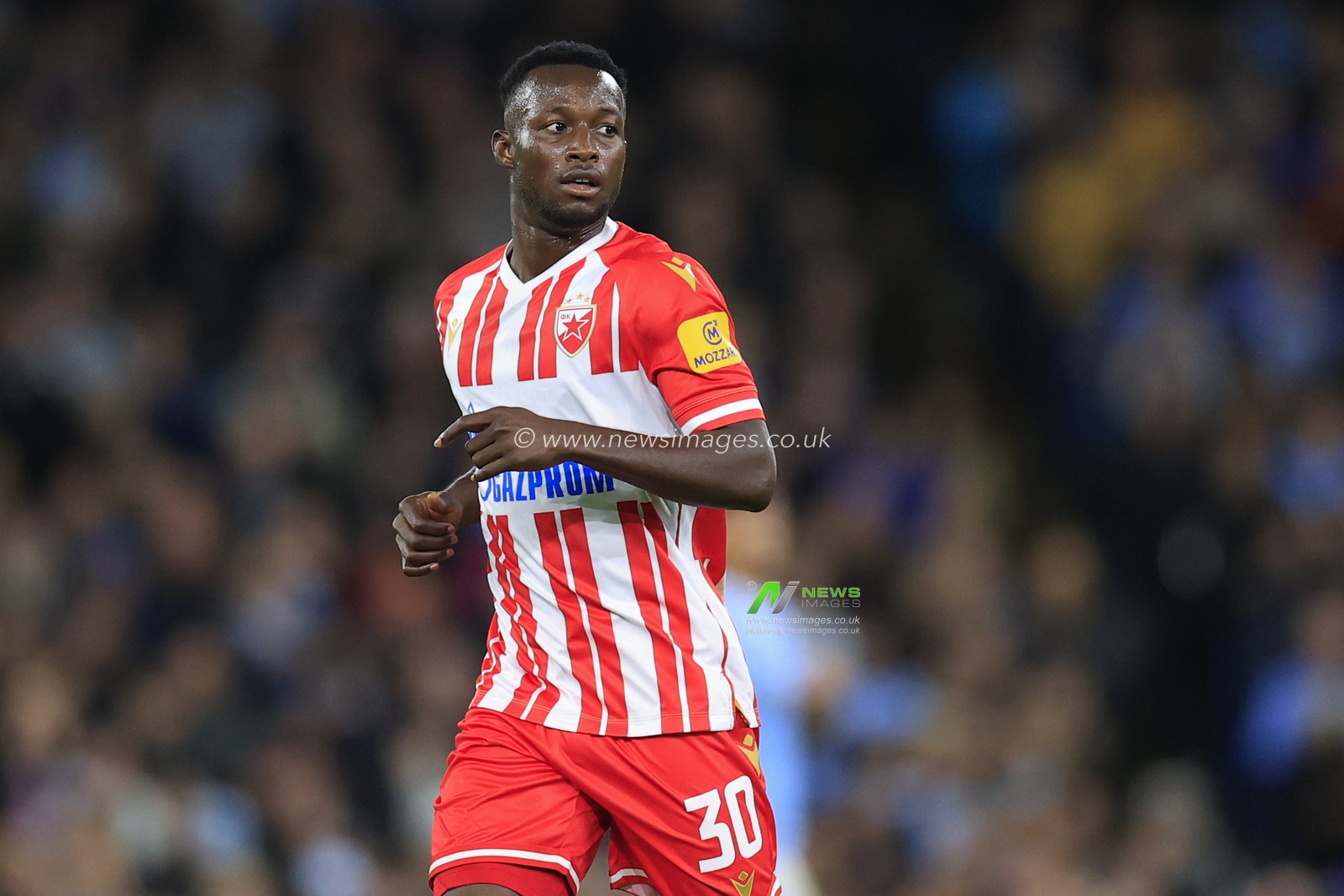 Osman Bukari #30 of Red Star Belgrade during the UEFA Champions League match Manchester City vs Red Star Belgrade at Etihad Stadium, Manchester, United Kingdom, 19th September 2023

(Photo by Conor Molloy/News Images)