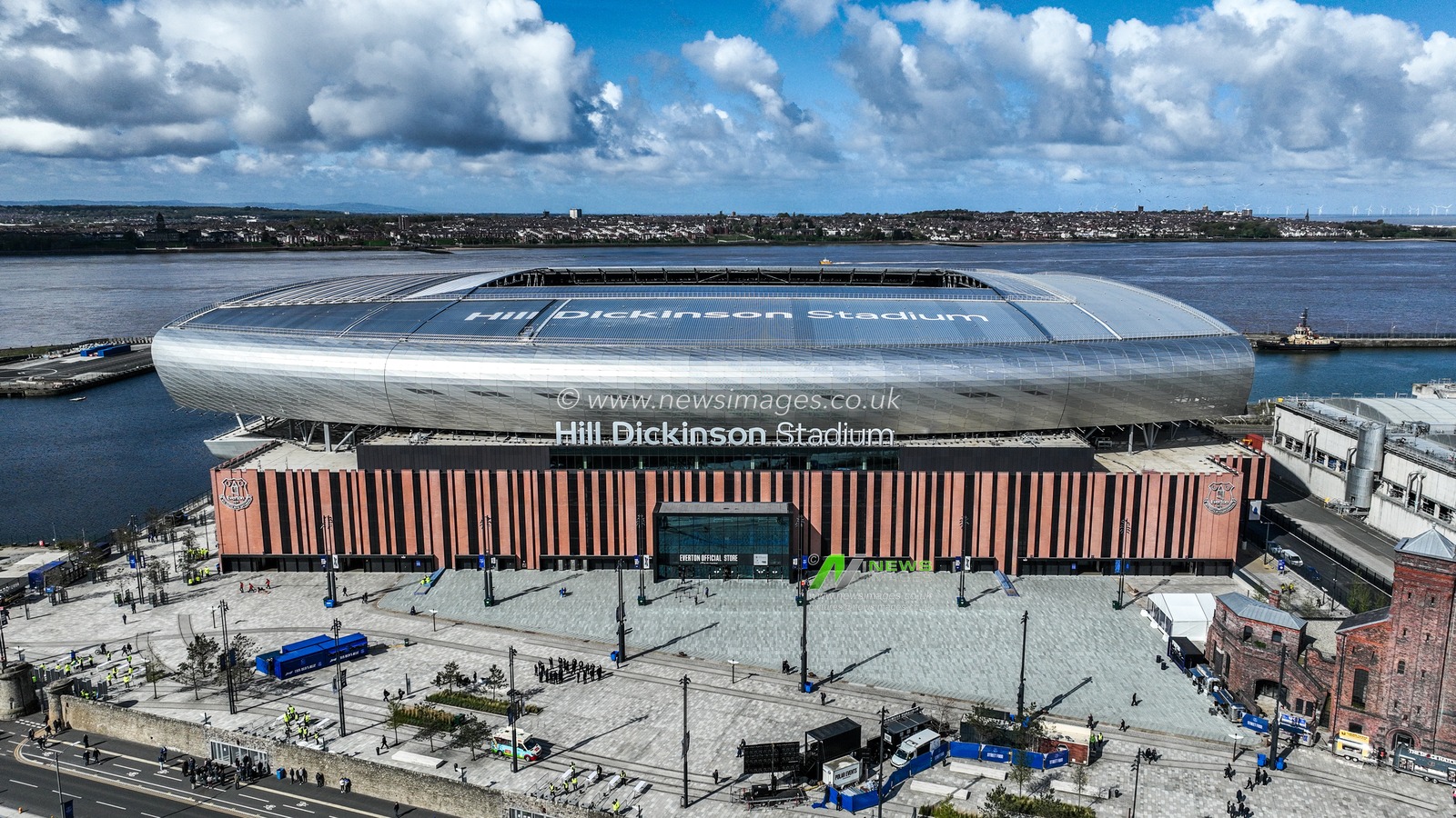An aerial view of Hill Dickinson Stadium ahead of the Premier League match Everton vs Liverpool at Hill Dickinson Stadium, Liverpool, United Kingdom on 19 April 2026

(Photo by Alfie Cosgrove/News Images)