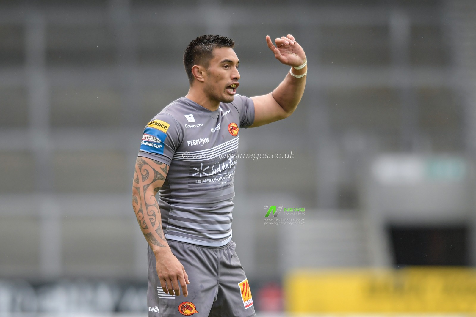 Dean Whare (4) of Catalans Dragons in action during the game