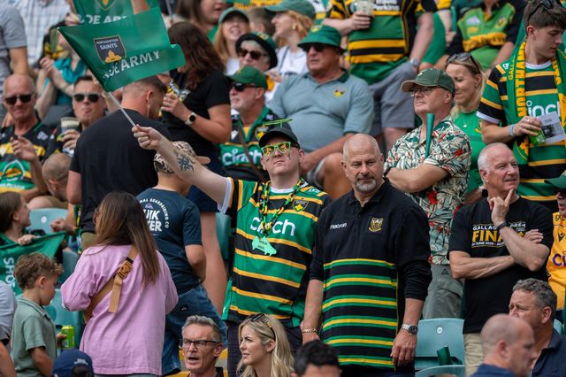 Northampton fans during the Gallagher PREM Final match Northampton Saints vs Exeter Chiefs at Allianz Stadium, Twickenham, United Kingdom on 20 June 2026.

(Photo by Alex Williamson/News Images)
