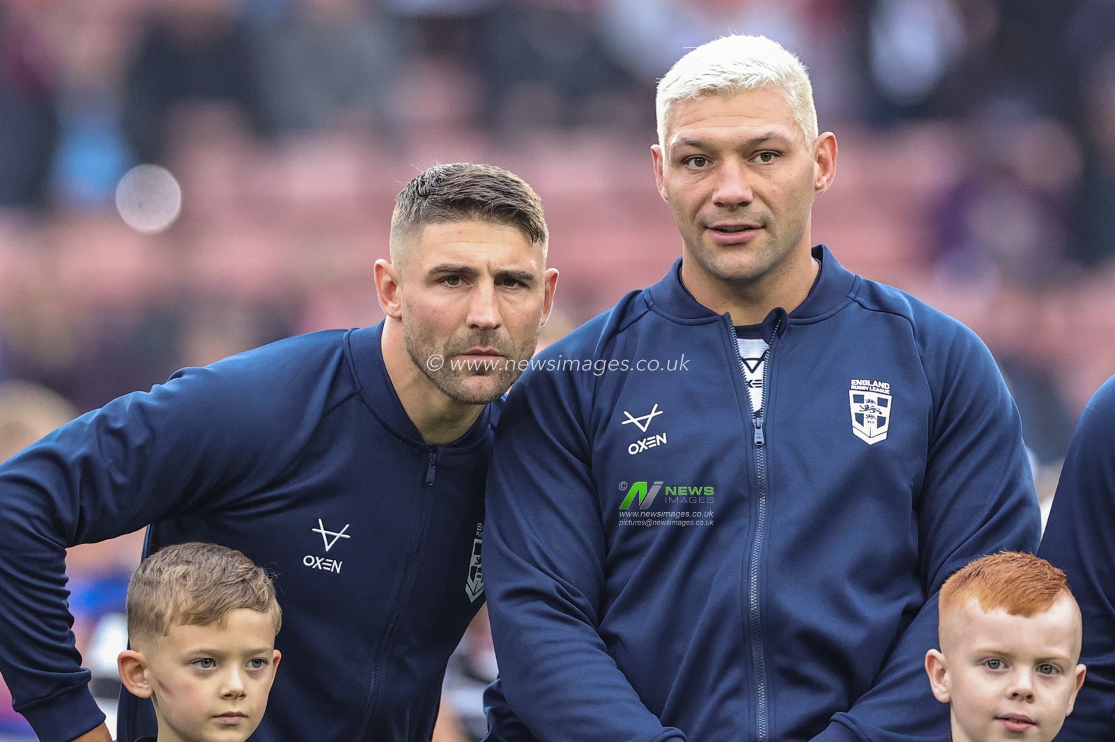 Tommy Makinson of England and Ryan Hall of England during the Rugby League World Cup 2021 match England vs Greece at Bramall Lane, Sheffield, United Kingdom, 29th October 2022

(Photo by Mark Cosgrove/News Images)