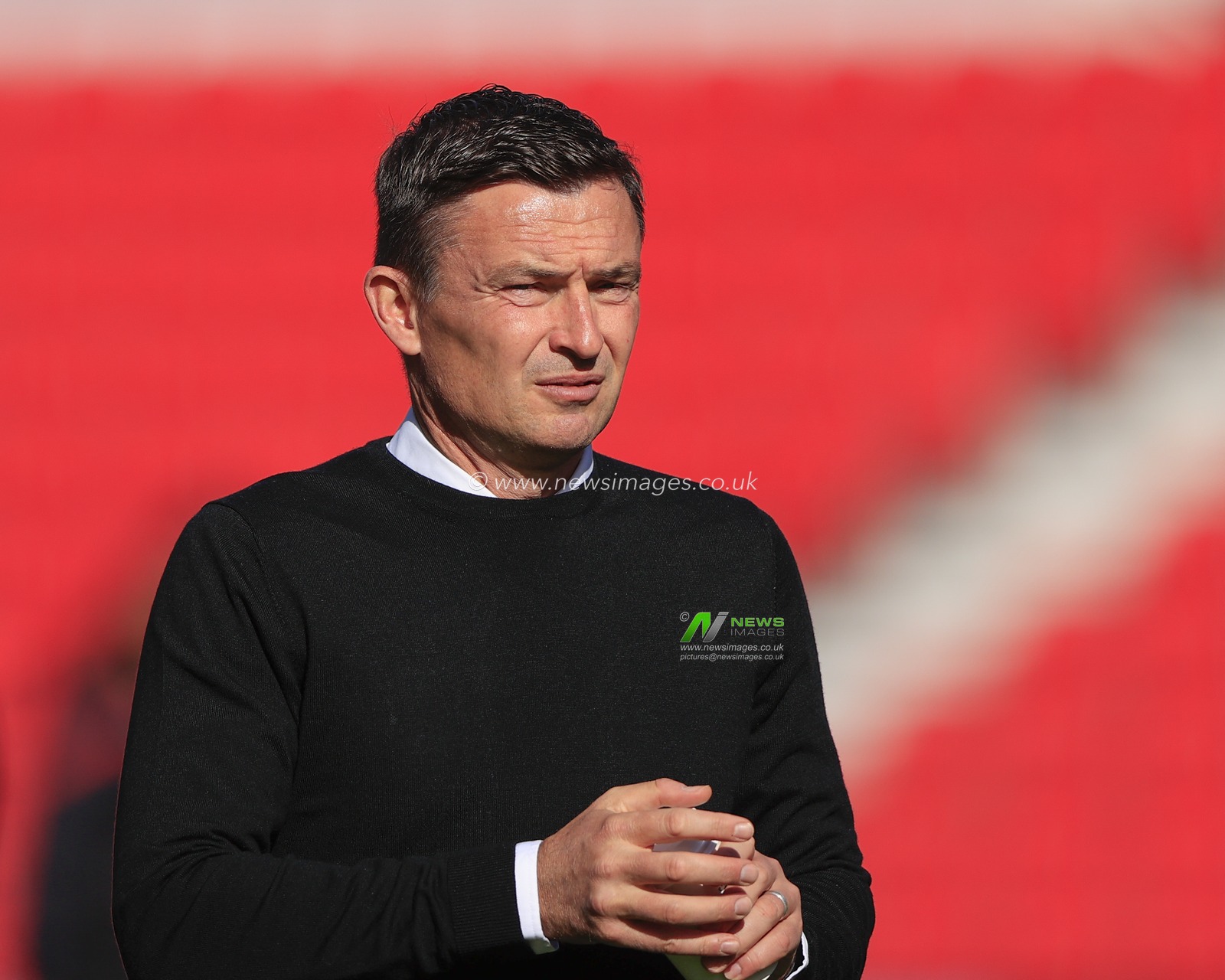 Paul Heckingbottom the Sheffield United Manager during the pitch walkabout ahead of the Sky Bet Championship match Stoke City vs Sheffield United at Bet365 Stadium, Stoke-on-Trent, United Kingdom, 8th October 2022

(Photo by Conor Molloy/News Images)
