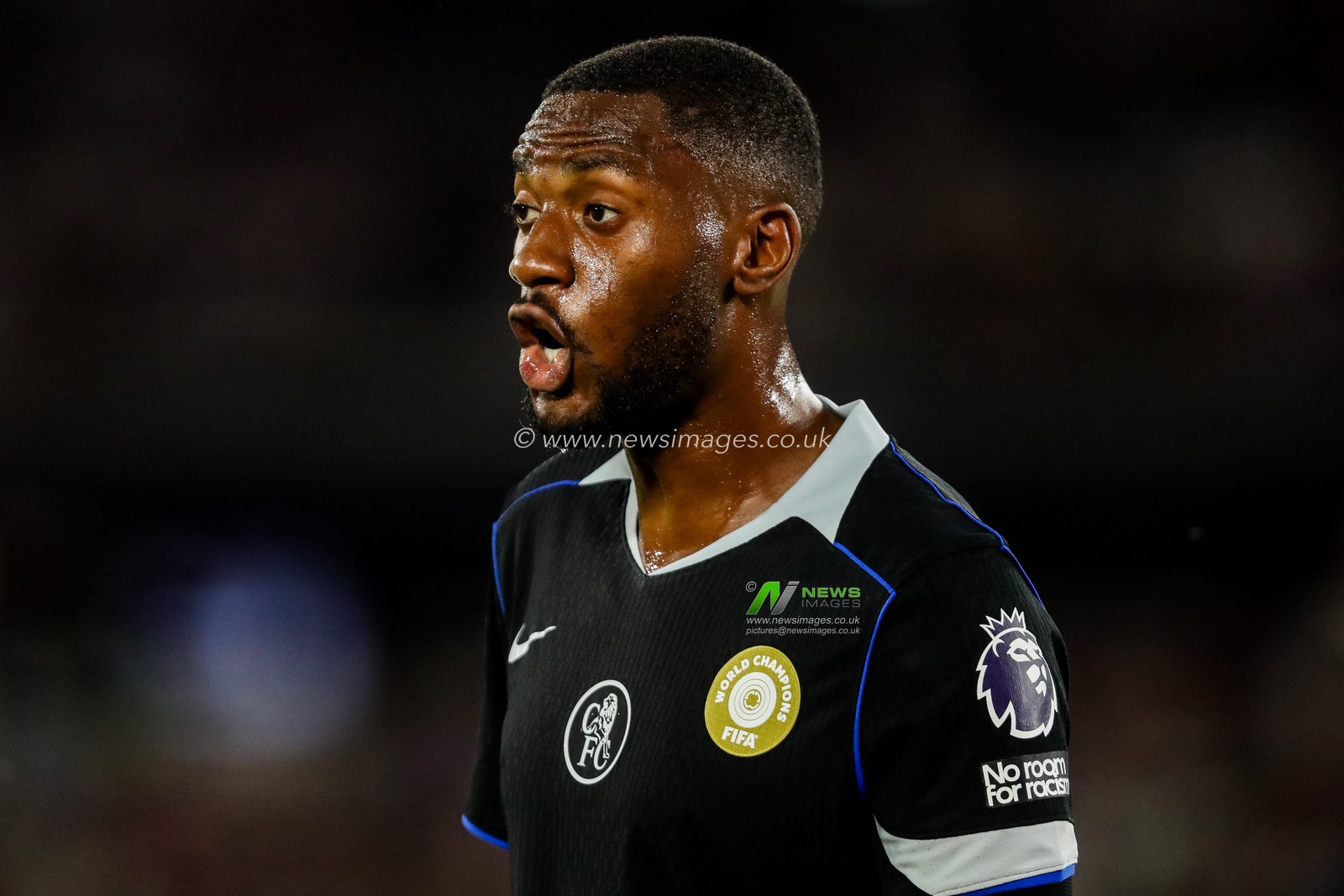 Tosin Adarabioyo of Chelsea reacts during the Premier League match West Ham United vs Chelsea at London Stadium, London, United Kingdom, 22nd August 2025

(Photo by Izzy Poles/News Images)