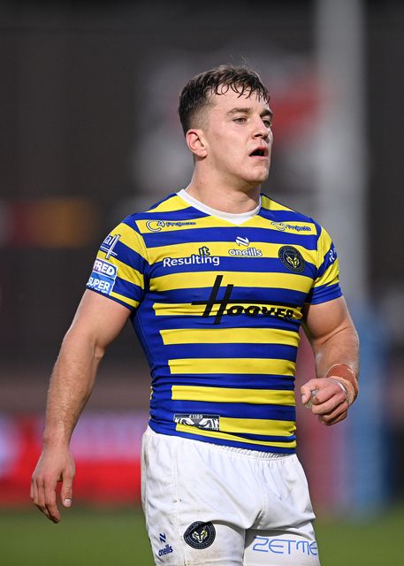 Leon Hayes of Warrington Wolves during the Betfred Super League round 22 match Bradford Bulls vs Warrington Wolves at Odsal Stadium, Bradford, United Kingdom on 08 August 2026

(Photo by Ben Roberts/News Images)