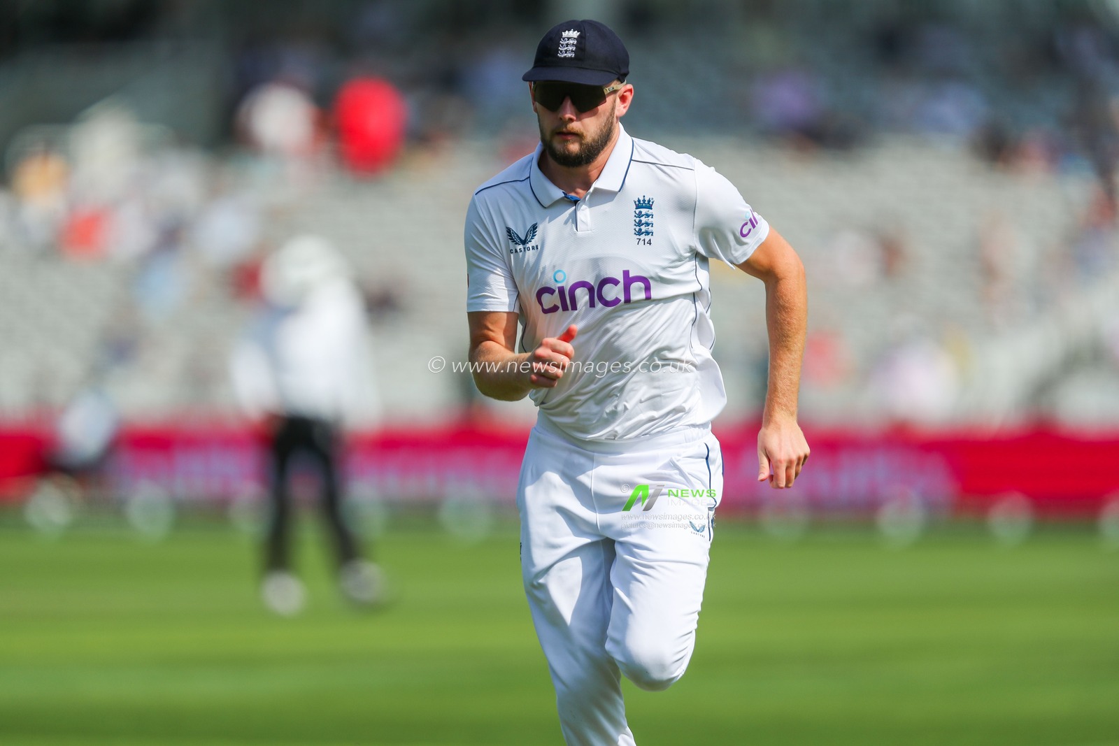 Gus Atkinson of England runs during the England v Sri Lanka 2nd Rothesay Test Match Day 4 at Lords, London, United Kingdom, 1st September 2024

(Photo by Izzy Poles/News Images)