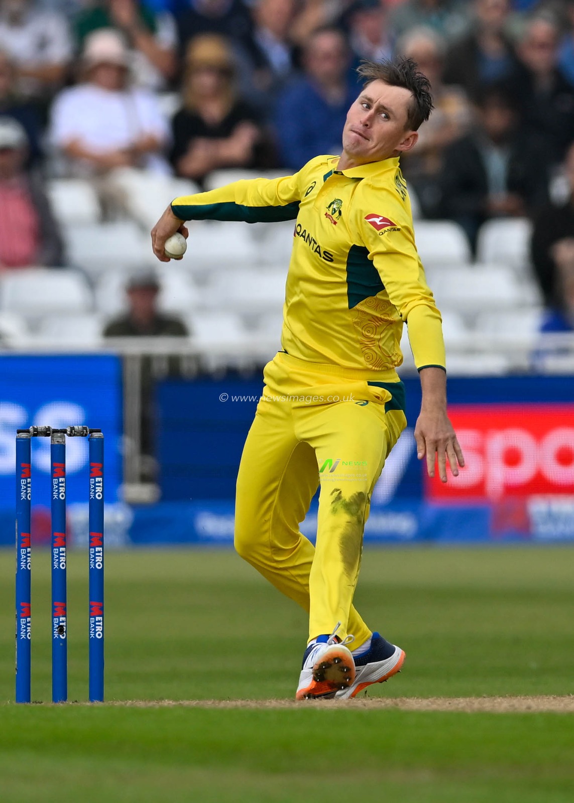 Marnus LABUSCHAGNE (Australia) bowling during the First Metro Bank One Day International match England vs Australia at Trent Bridge, Nottingham, United Kingdom, 19th September 2024

(Photo by Mark Dunn/News Images)
