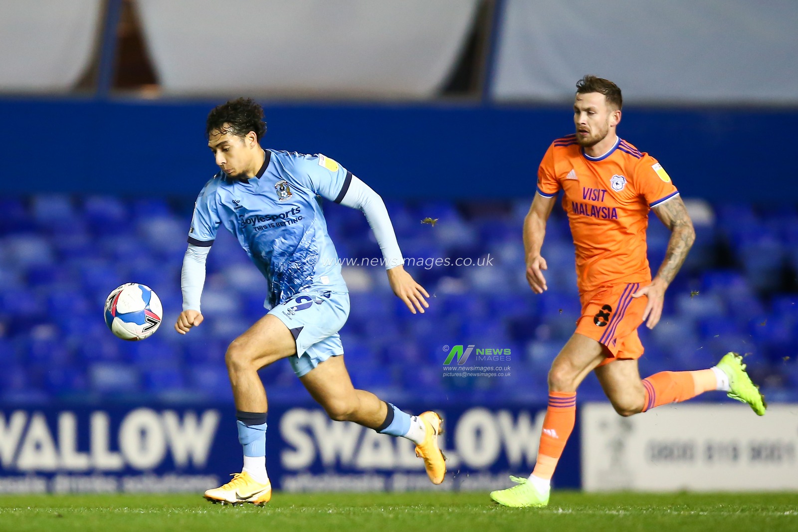 Tyler Walker #19 of Coventry City attacks the ball