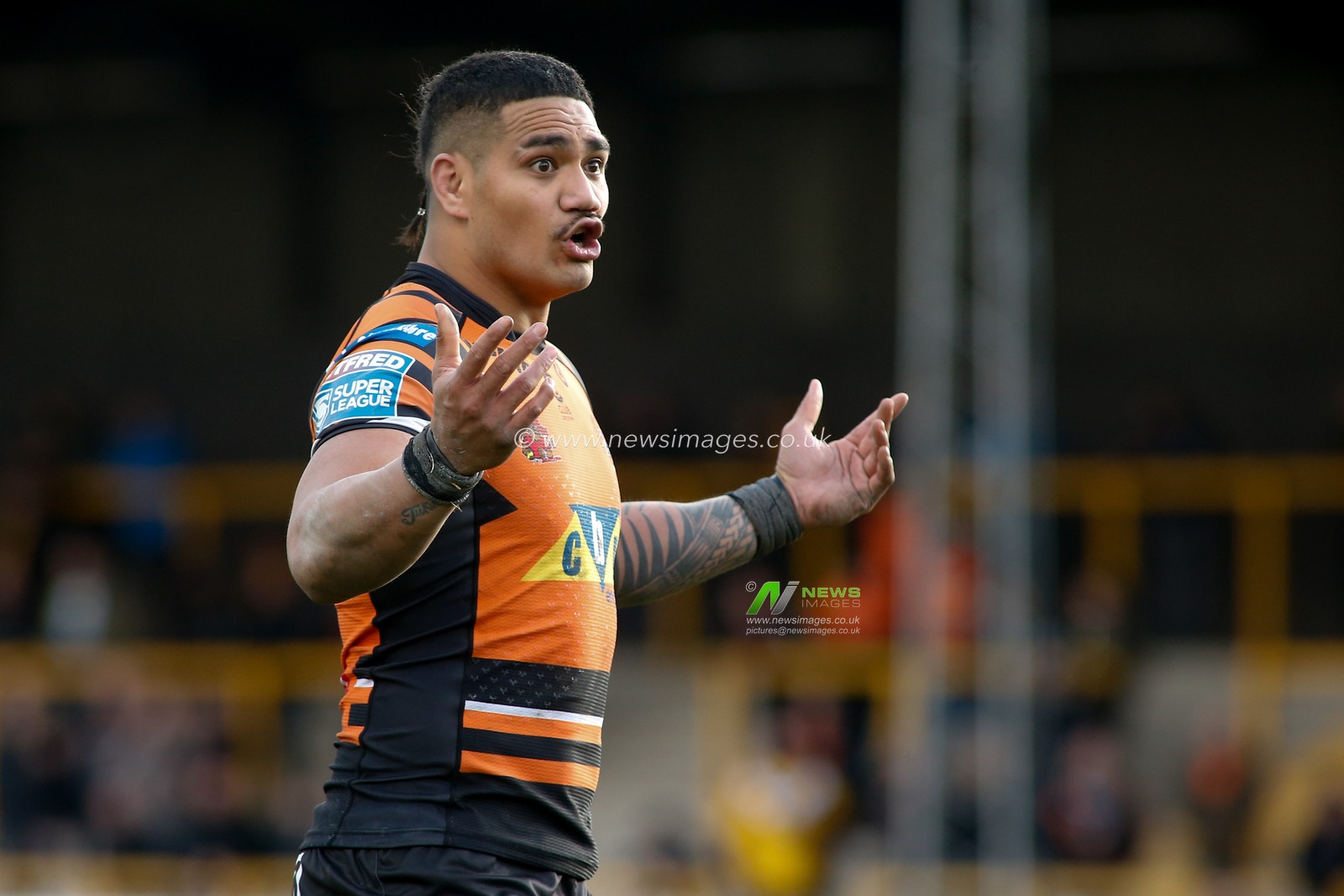 15th March 2020, The Mend-A-Hose Jungle, Castleford, England; Betfred Super League, Castleford Tigers v Saint Helens : Peter Mataâ€™utia of Castleford Tigers.