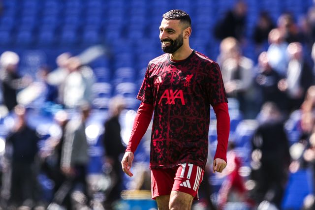Mohamed Salah of Liverpool in the pregame warmup session during the Premier League match Everton vs Liverpool at Hill Dickinson Stadium, Liverpool, United Kingdom on 19 April 2026

(Photo by Alfie Cosgrove/News Images)