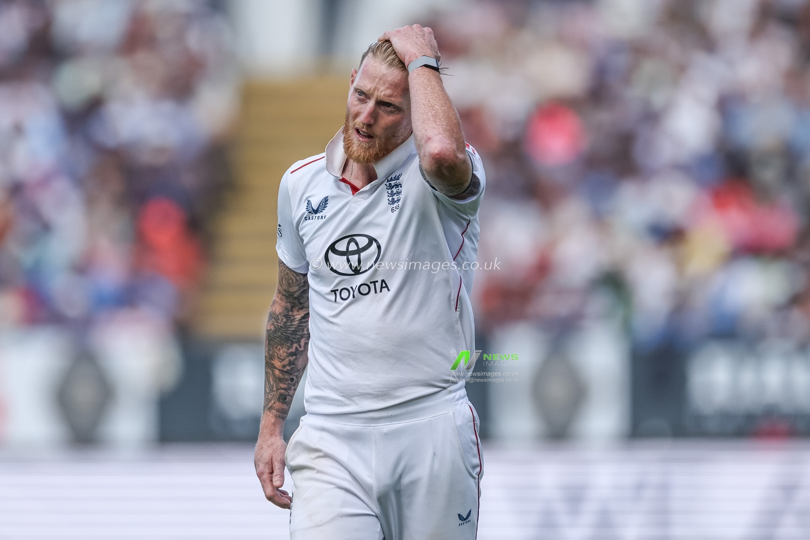 England captain Ben Stokes wipes his har back during the 2nd Rothesay Test Match Day 1 England vs India at Edgbaston, Birmingham, United Kingdom, 2nd July 2025

(Photo by Mark Cosgrove/News Images)